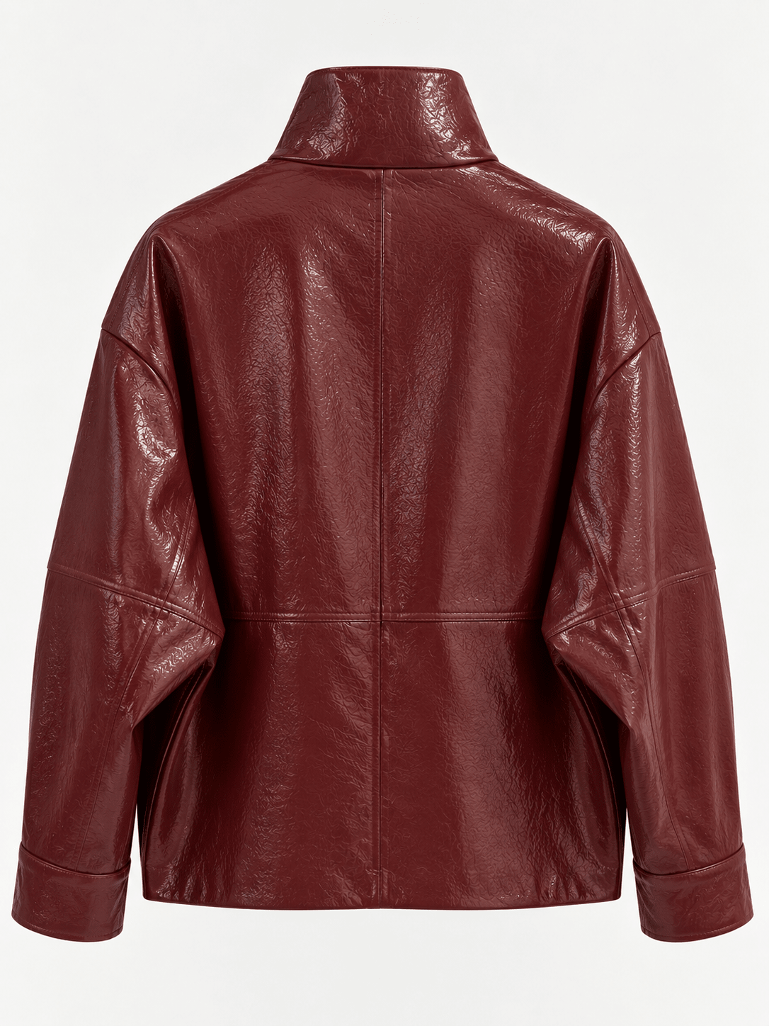 Blouson simili laqué bordeaux - Léone