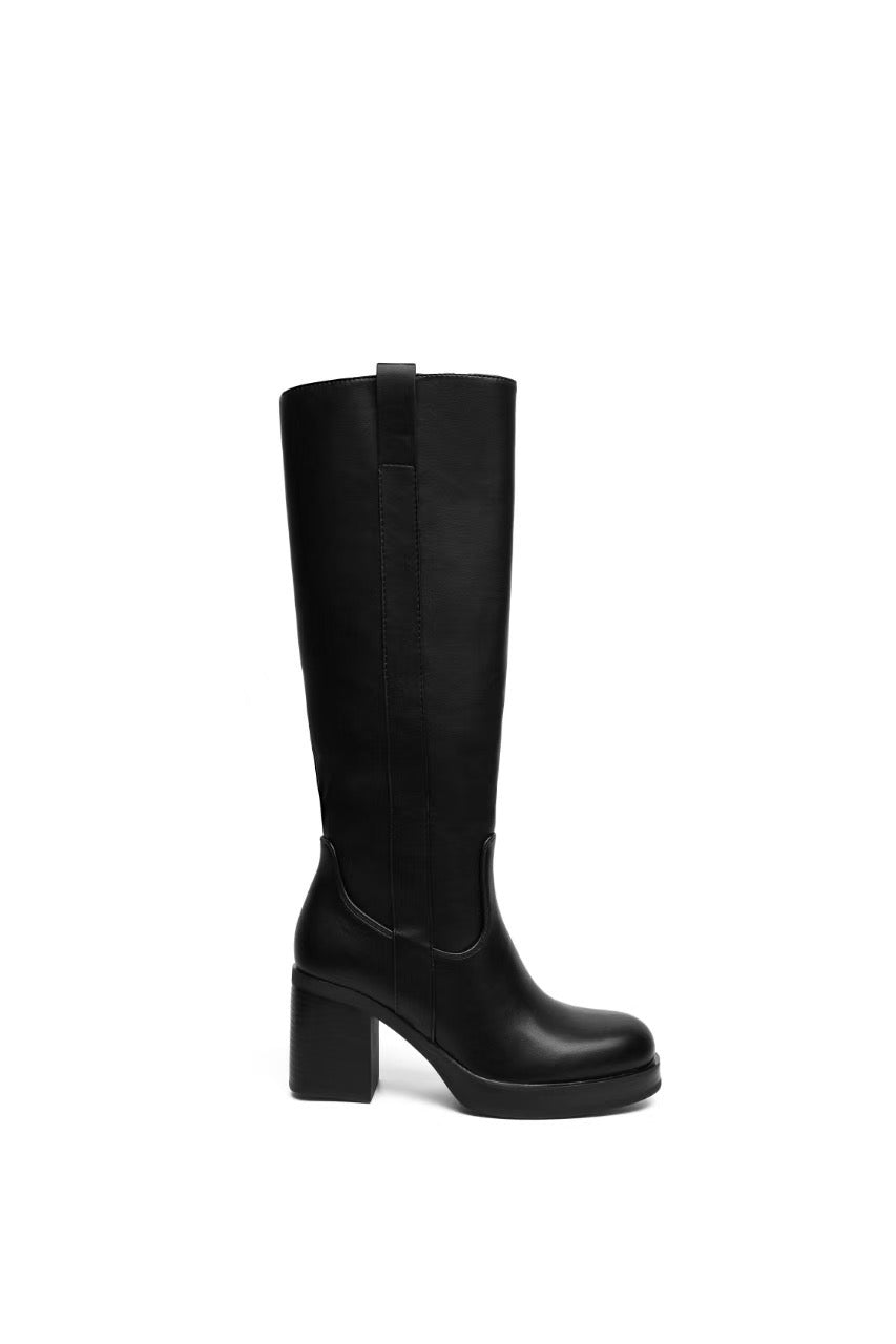 Bottes à talon noires - Léone