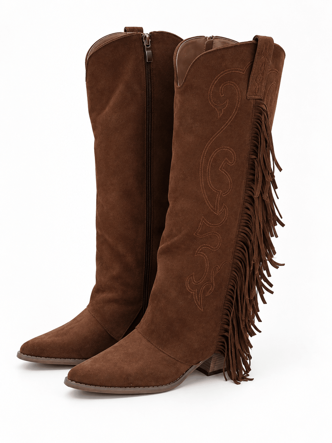 Bottes daim synthetique marron - Léone