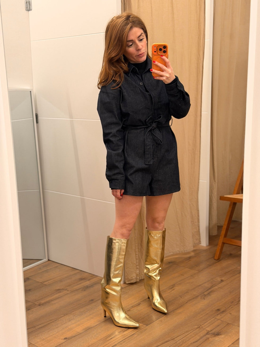 Bottes dorees petit talon - Léone