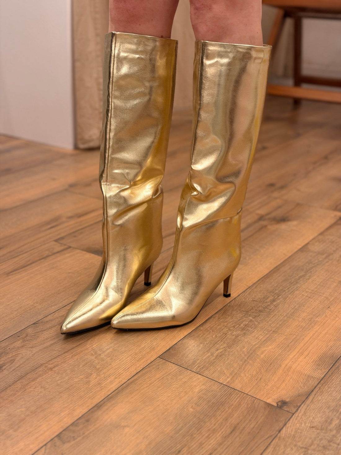 Bottes dorees petit talon - Léone
