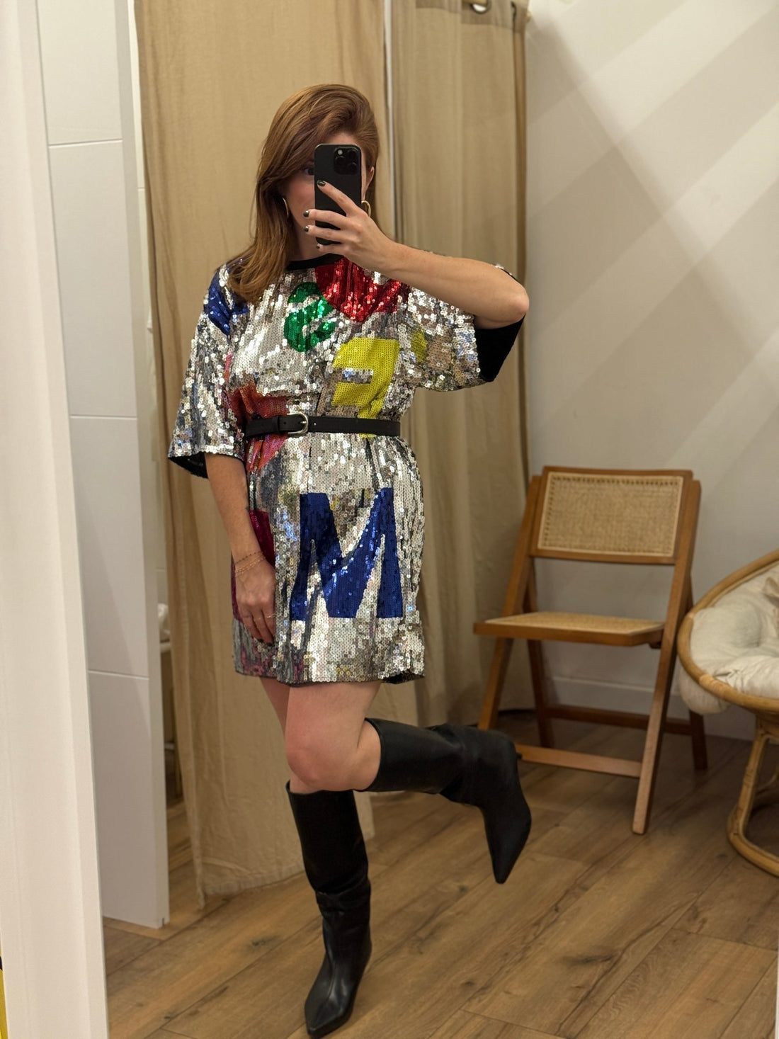 Bottes en cuir synthétique noir à petit talon - Léone