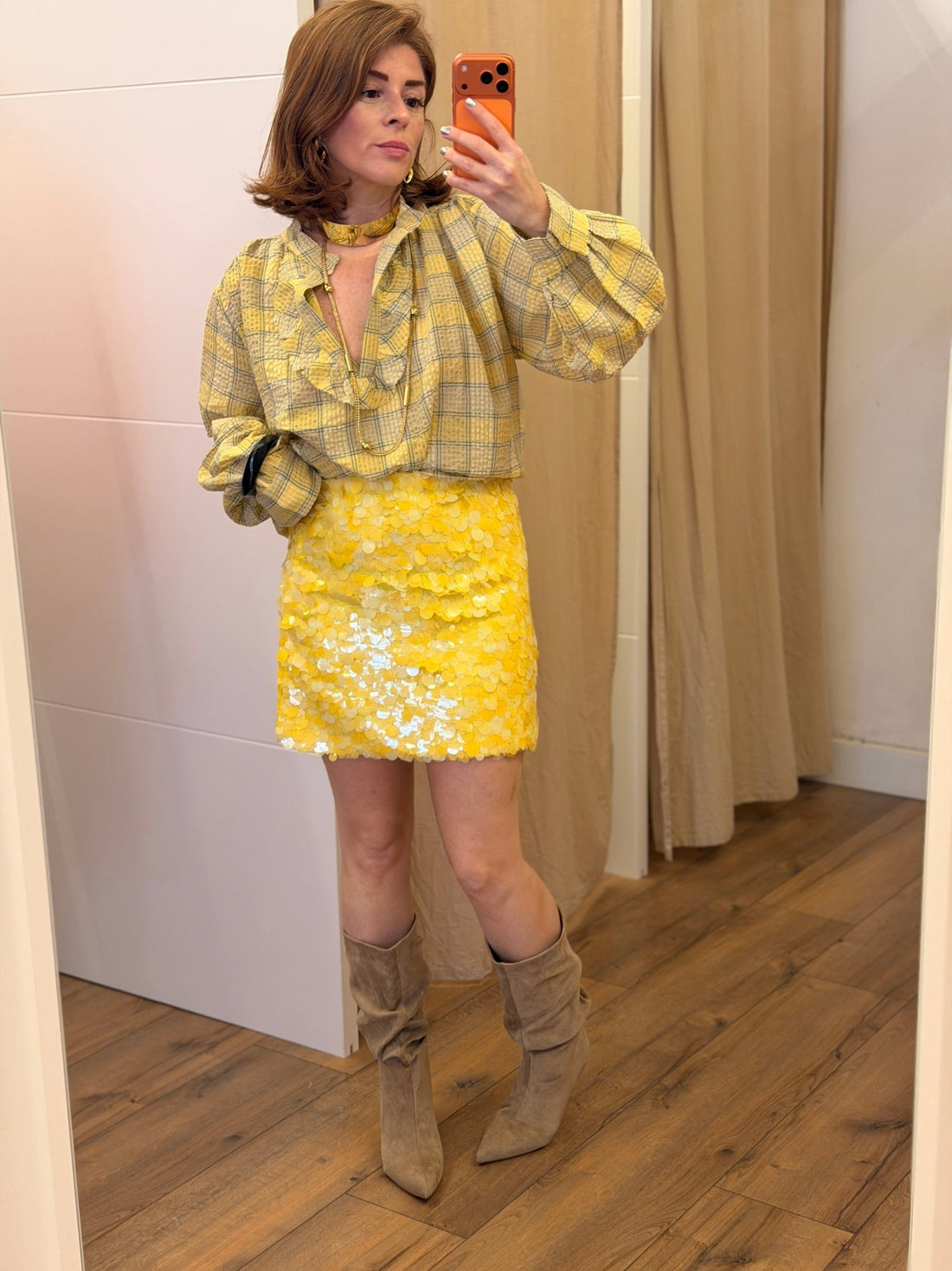 Bottes en suédine beige - Léone