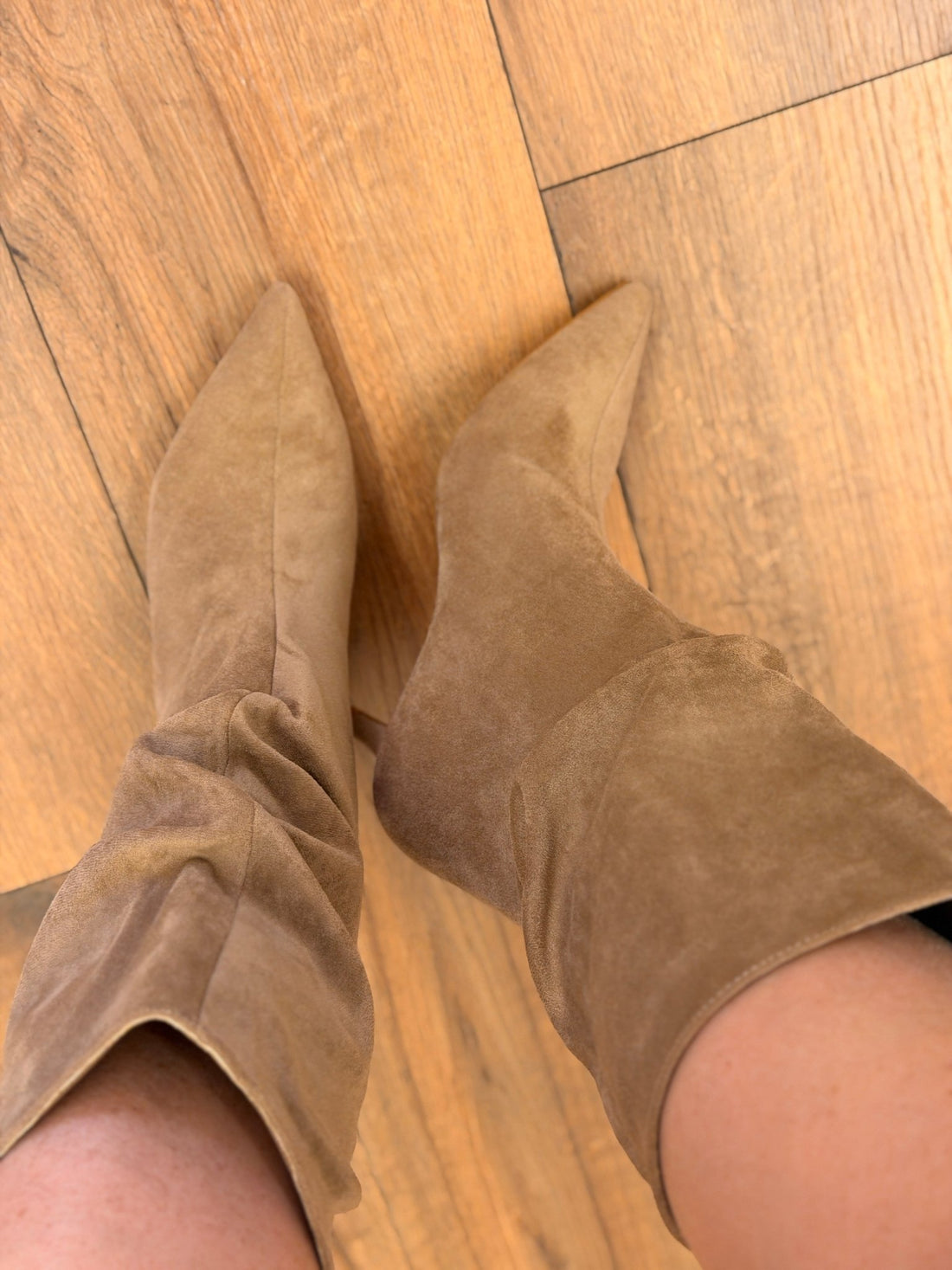 Bottes en suédine beige - Léone