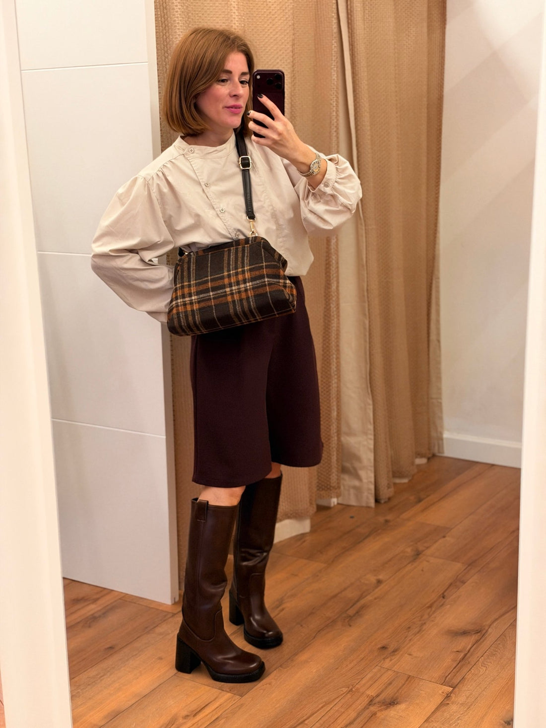 Bottes marrons talon carré - Léone