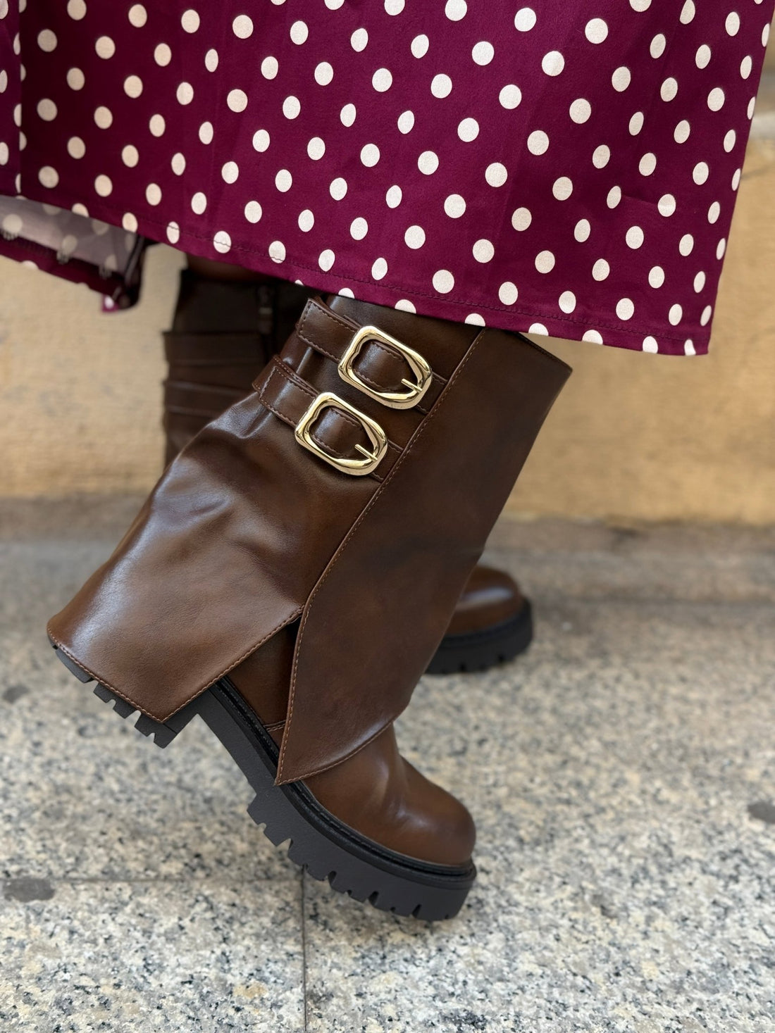 Bottes motardes marron - Léone