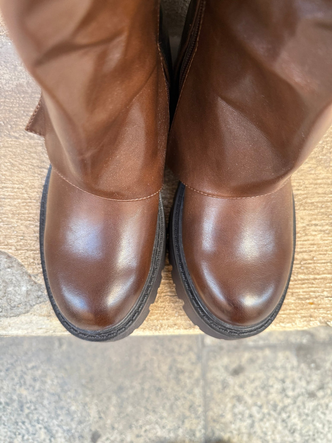 Bottes motardes marron - Léone