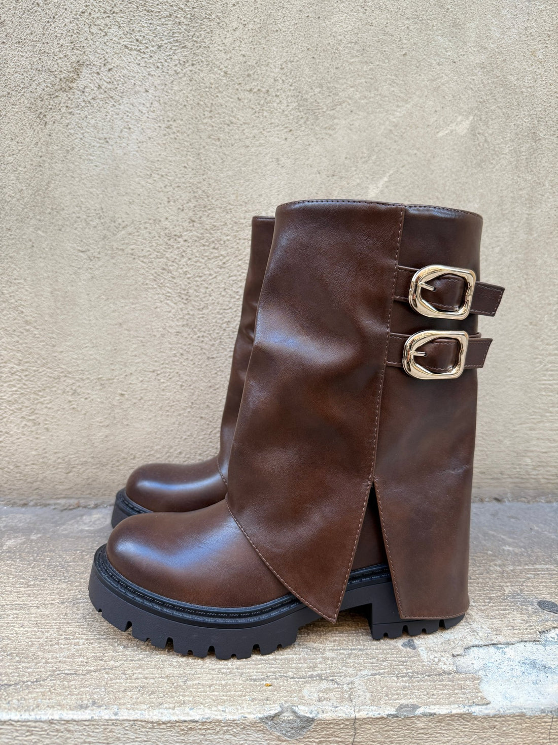 Bottes motardes marron - Léone