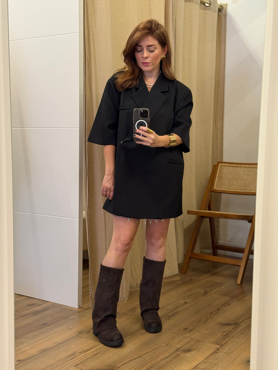 Bottes style suédine marron - Léone