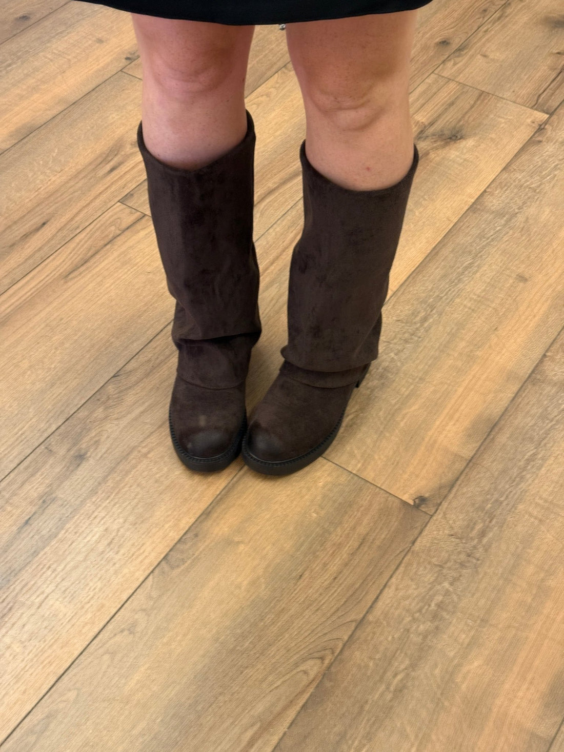 Bottes style suédine marron - Léone