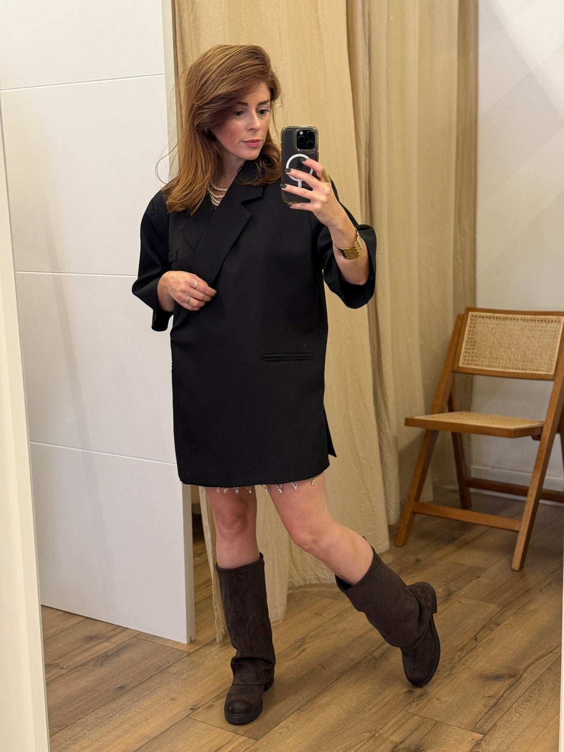 Bottes style suédine marron - Léone