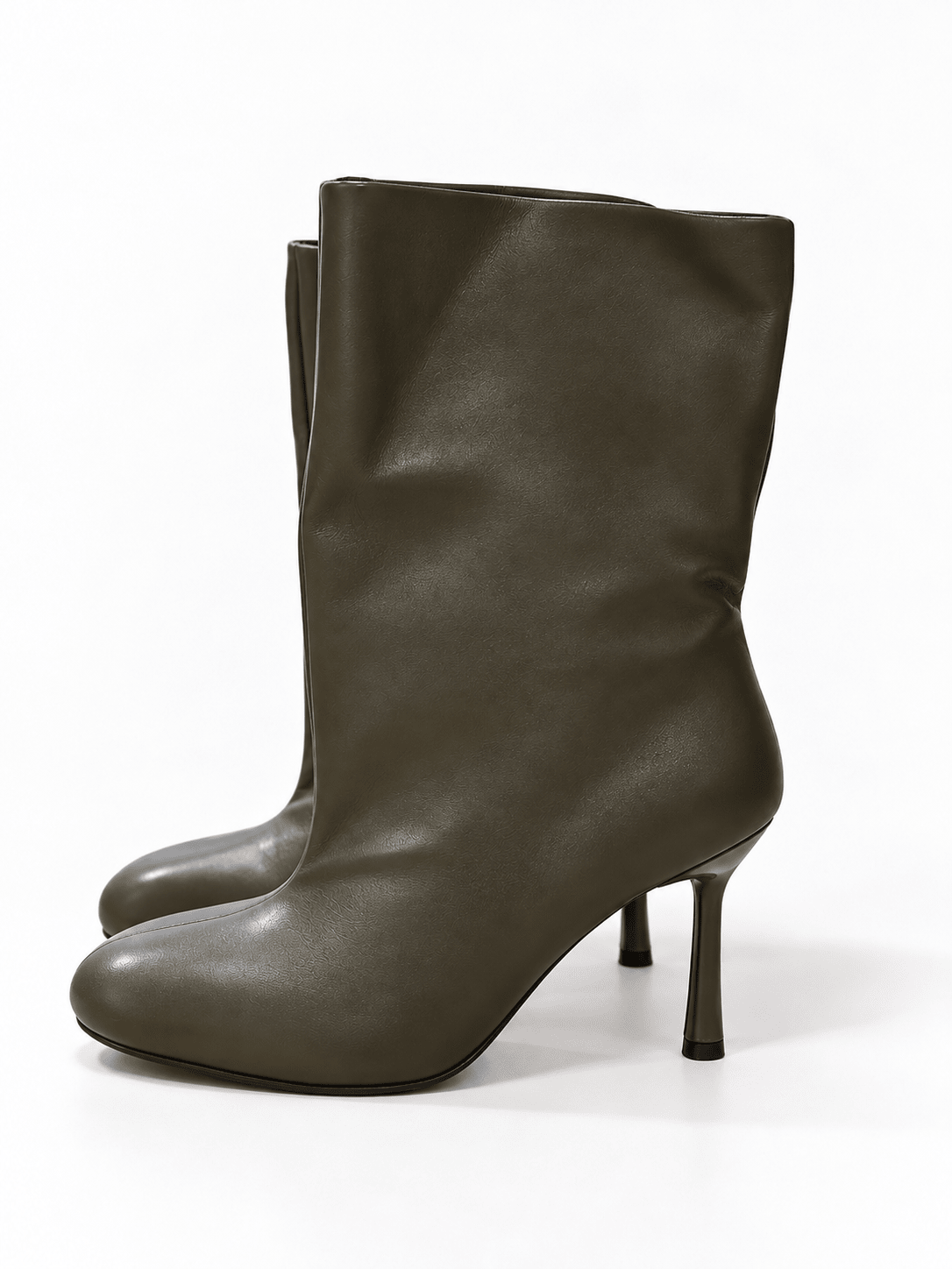 Bottines bout rond kaki - Léone