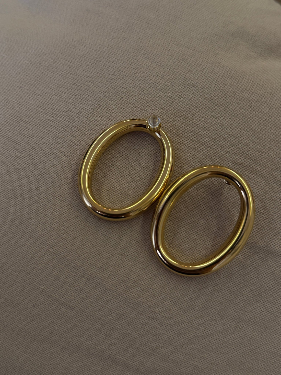 Boucles d’oreilles dorées ovales - Léone