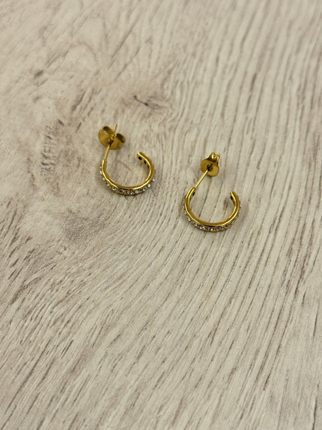 Boucles d’oreilles petit anneau strass - Léone