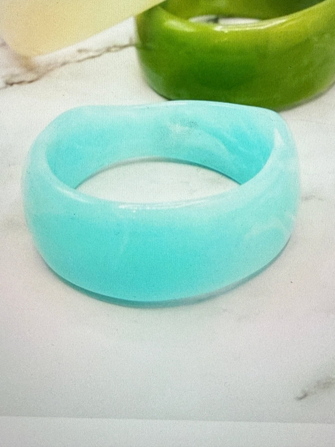 Bracelet résine bleu pétrole - Léone