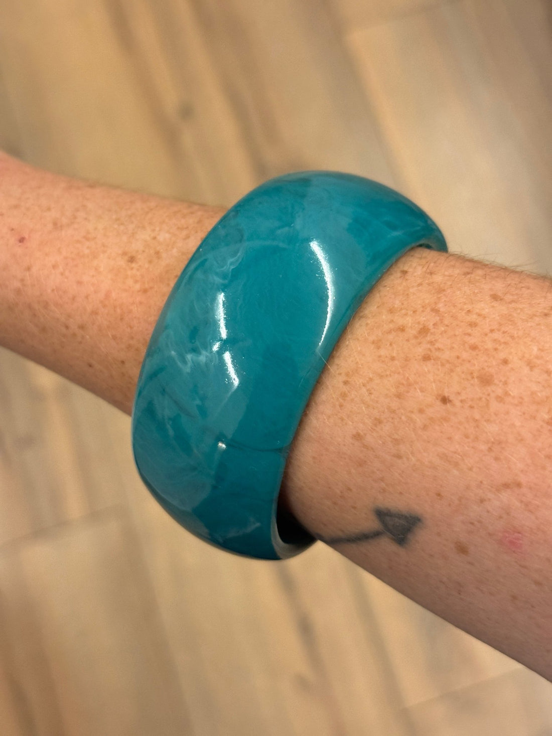Bracelet résine bleu pétrole - Léone