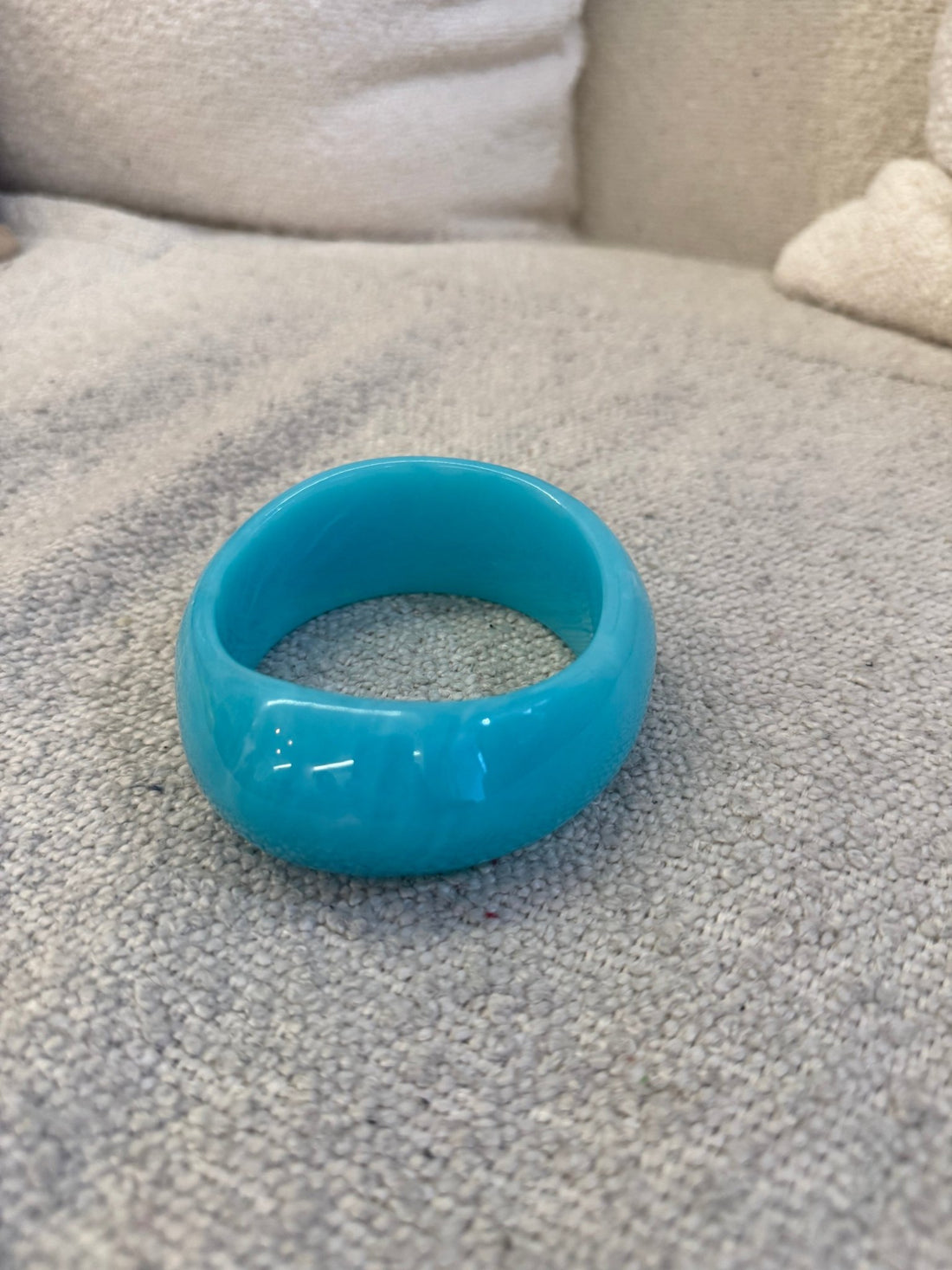 Bracelet résine bleu turquoise rond - Léone