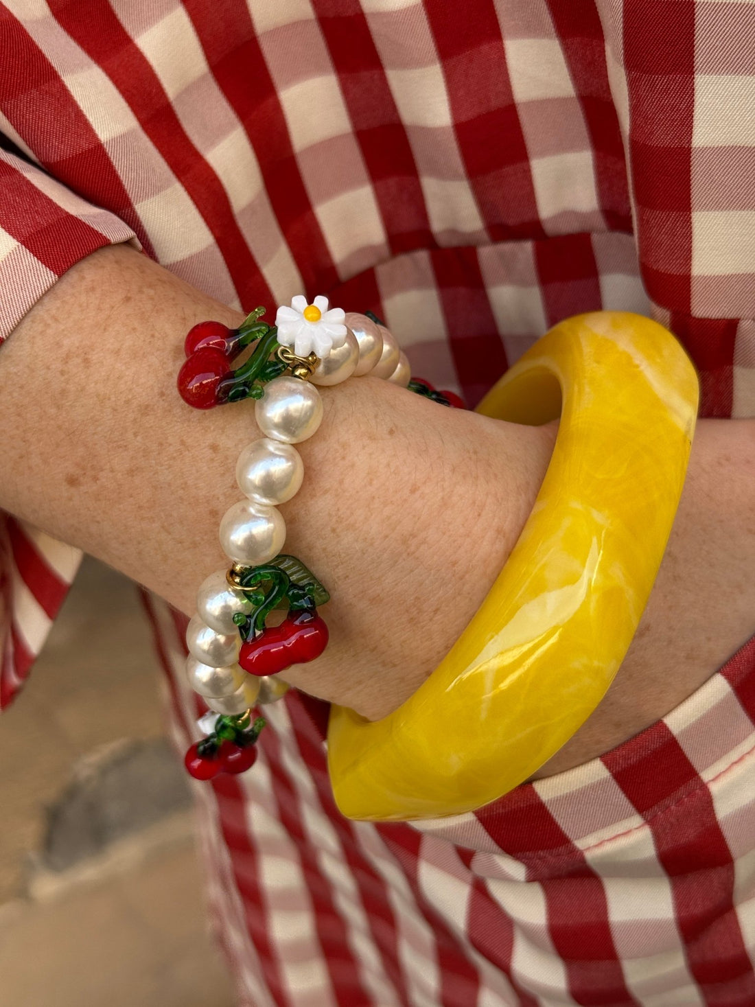 Bracelet résine jaune 2 - Léone