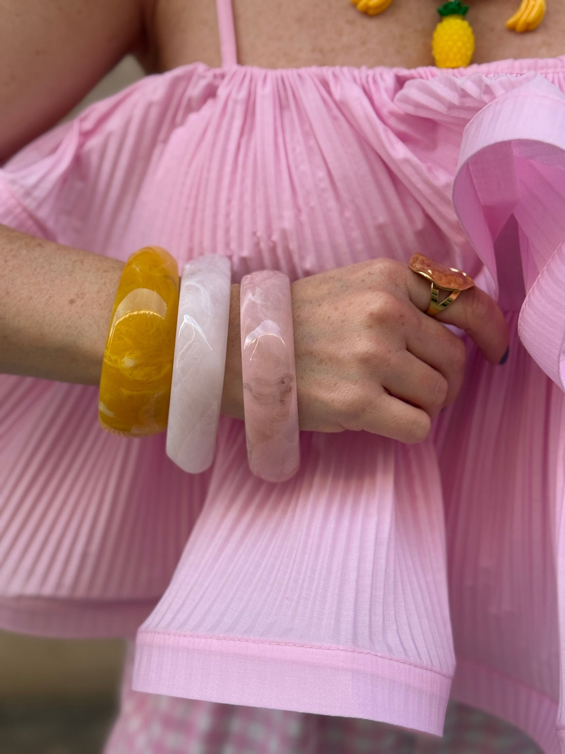 Bracelet résine rose blush - Léone