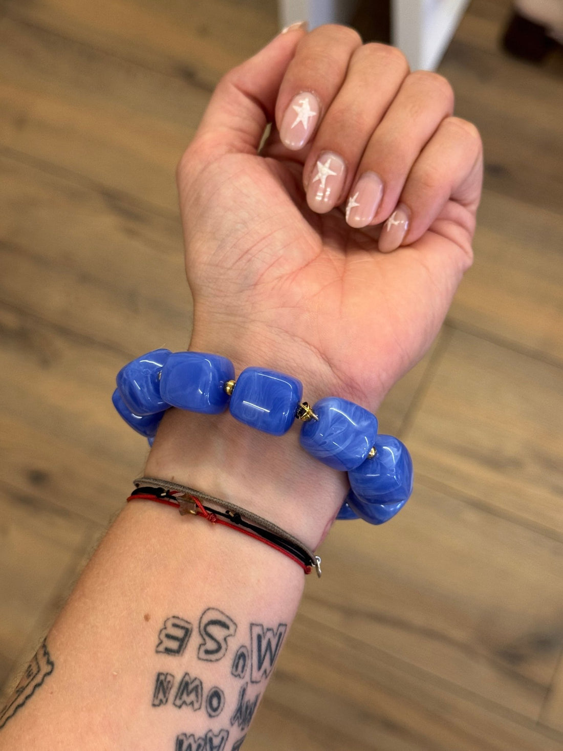 Bracelet style pierres bleues - Léone