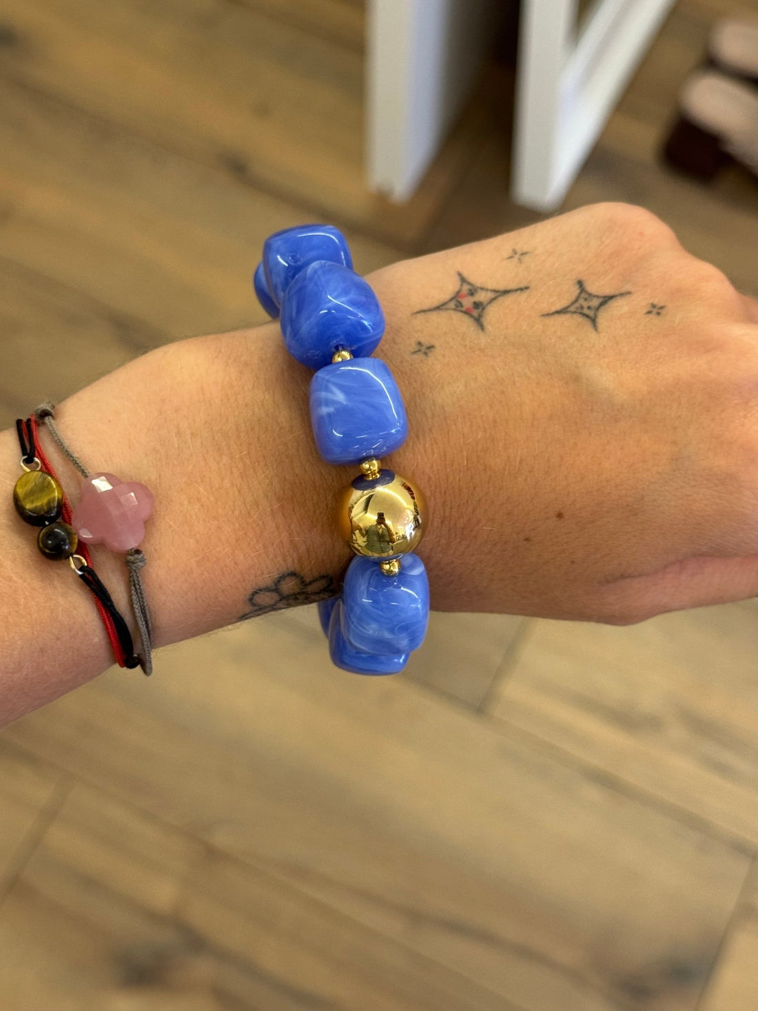 Bracelet style pierres bleues - Léone