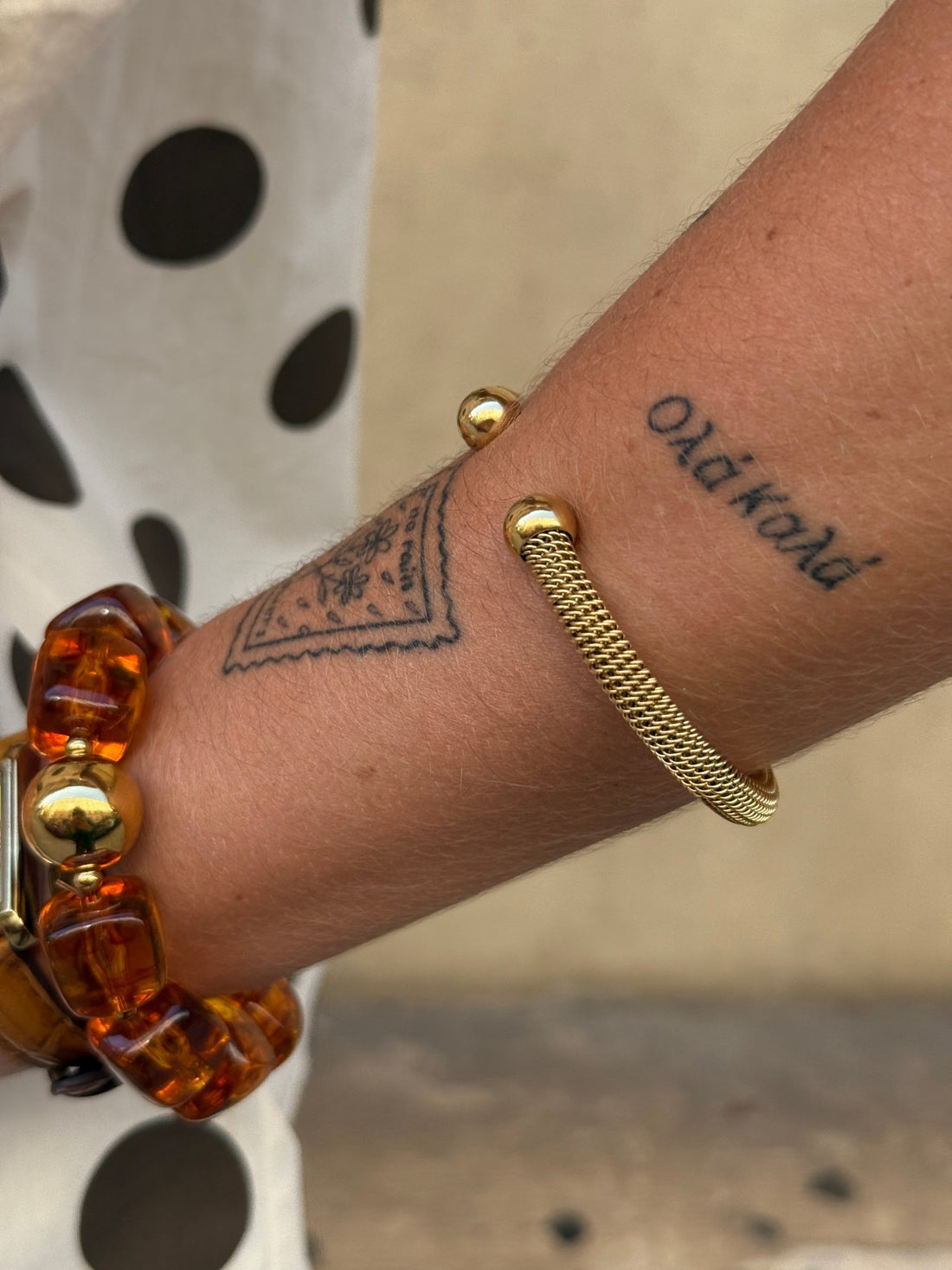 Bracelet style pierres oranges - Léone
