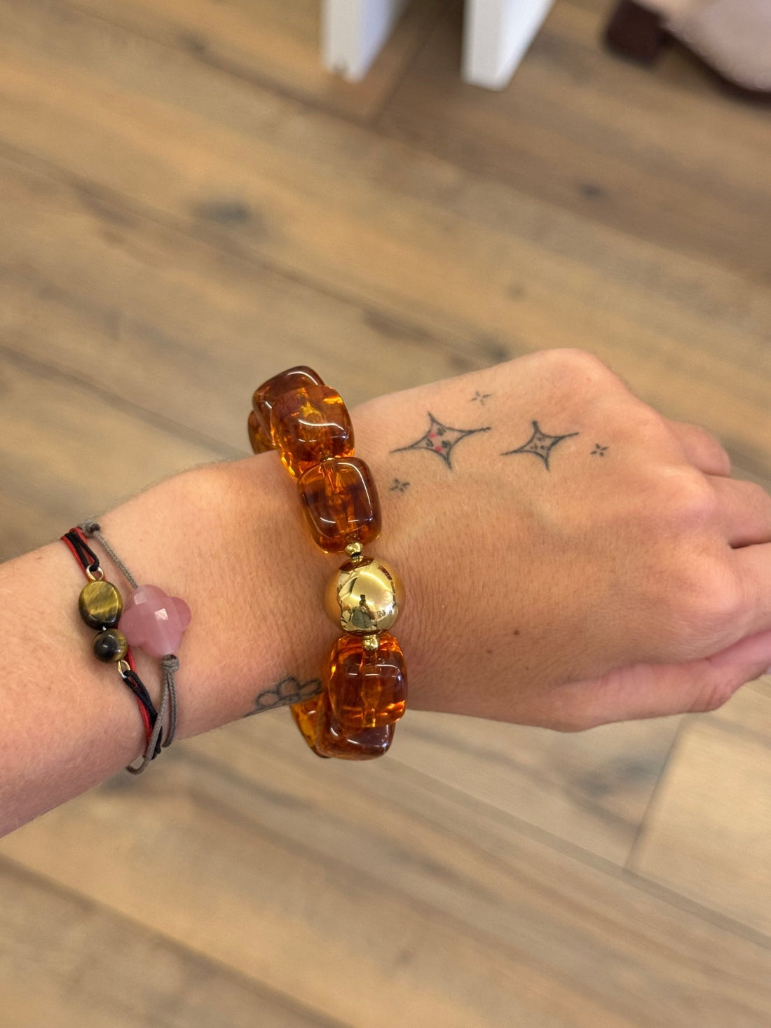 Bracelet style pierres oranges - Léone