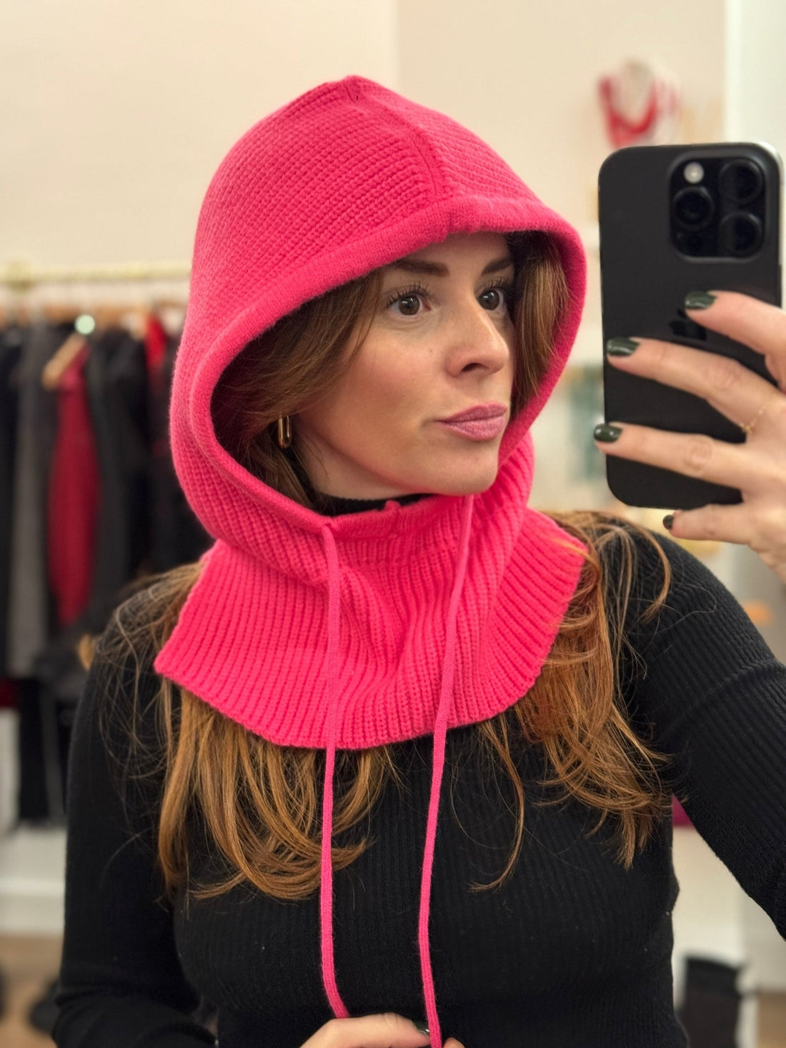 Capuche rose fluo - Léone