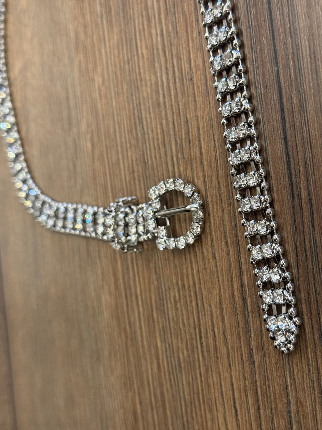 Ceinture argentée à strass - Léone