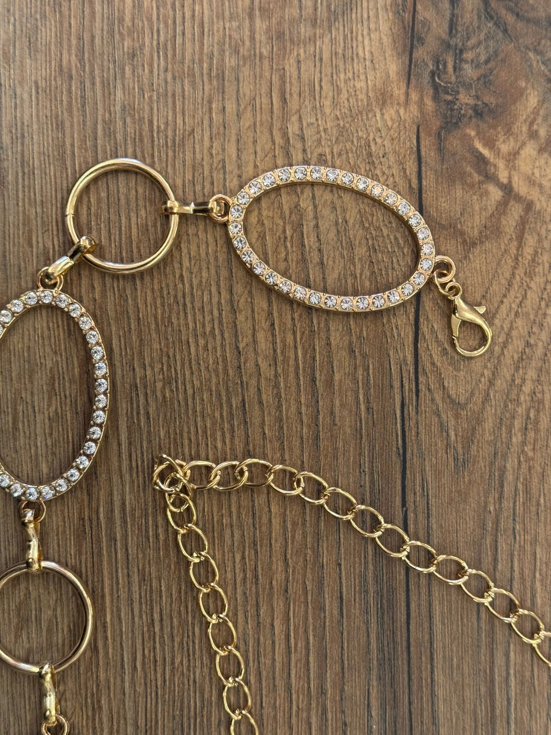 Ceinture chaîne dorée à strass - Léone
