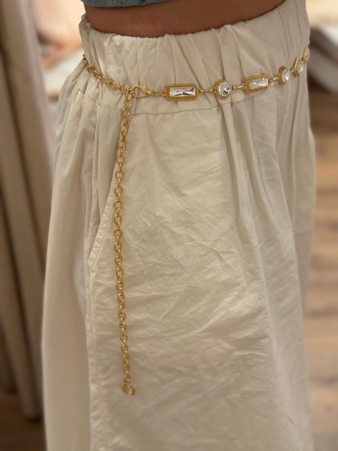 Ceinture chaîne dorée avec pierres - Léone