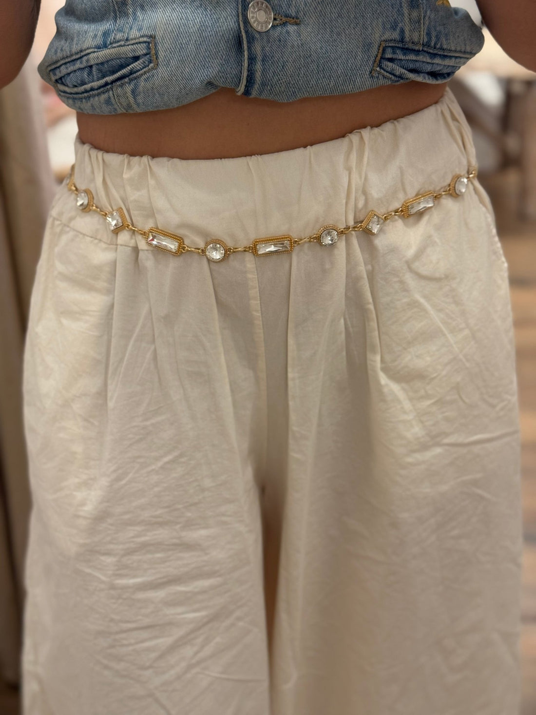 Ceinture chaîne dorée avec pierres - Léone