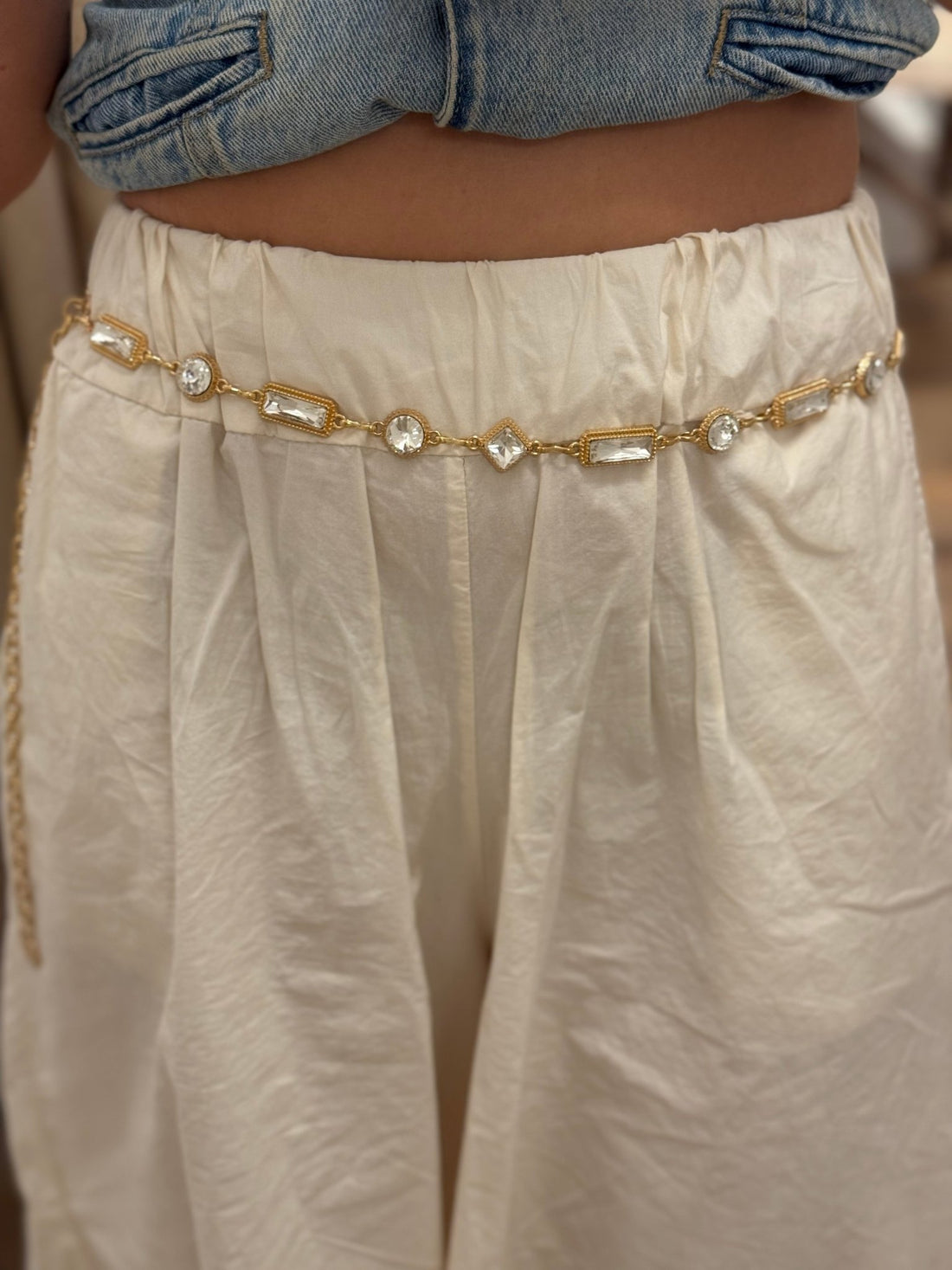 Ceinture chaîne dorée avec pierres - Léone