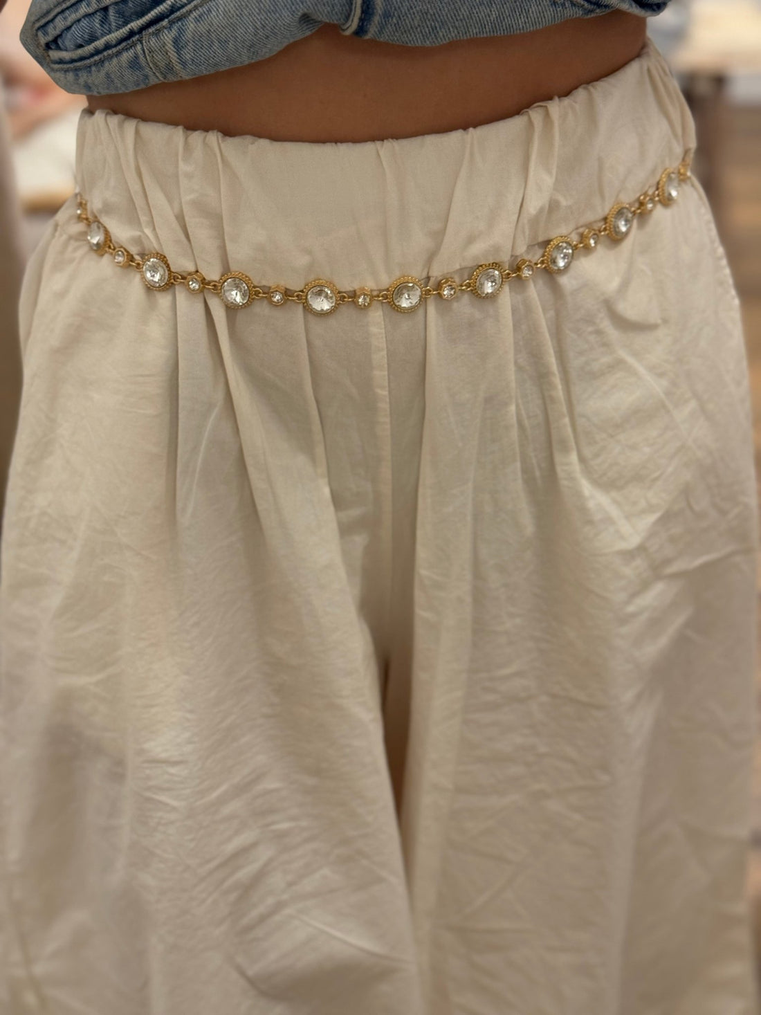 Ceinture chaîne pierres rondes petites et grandes - Léone