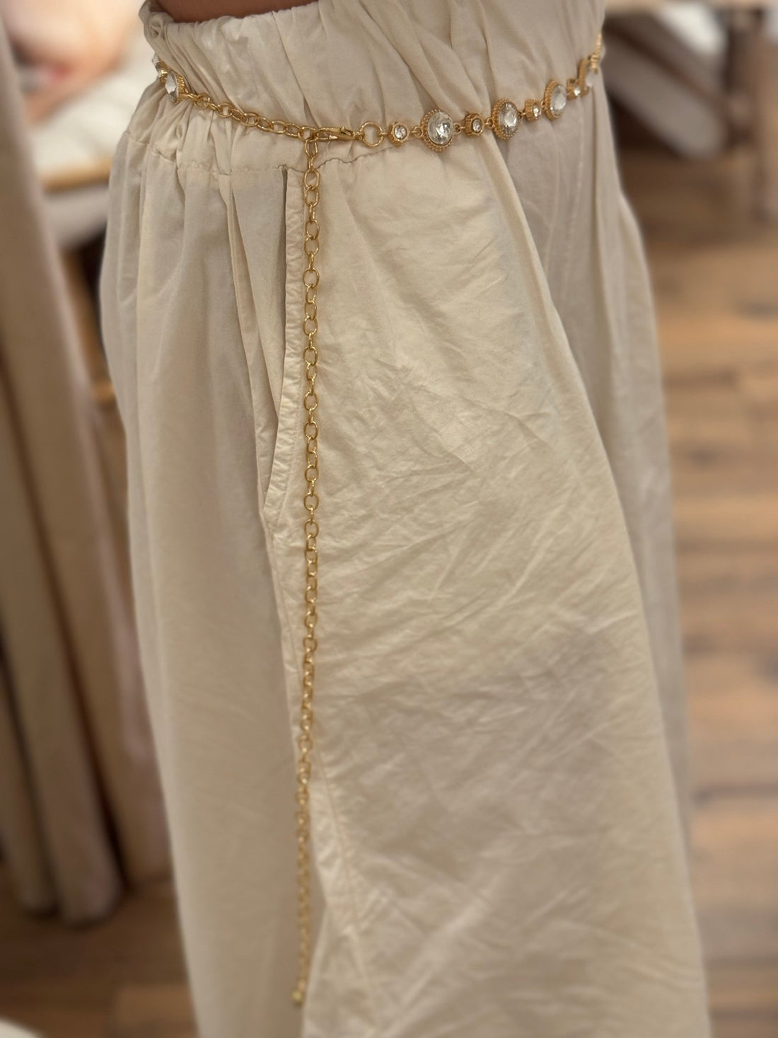 Ceinture chaîne pierres rondes petites et grandes - Léone