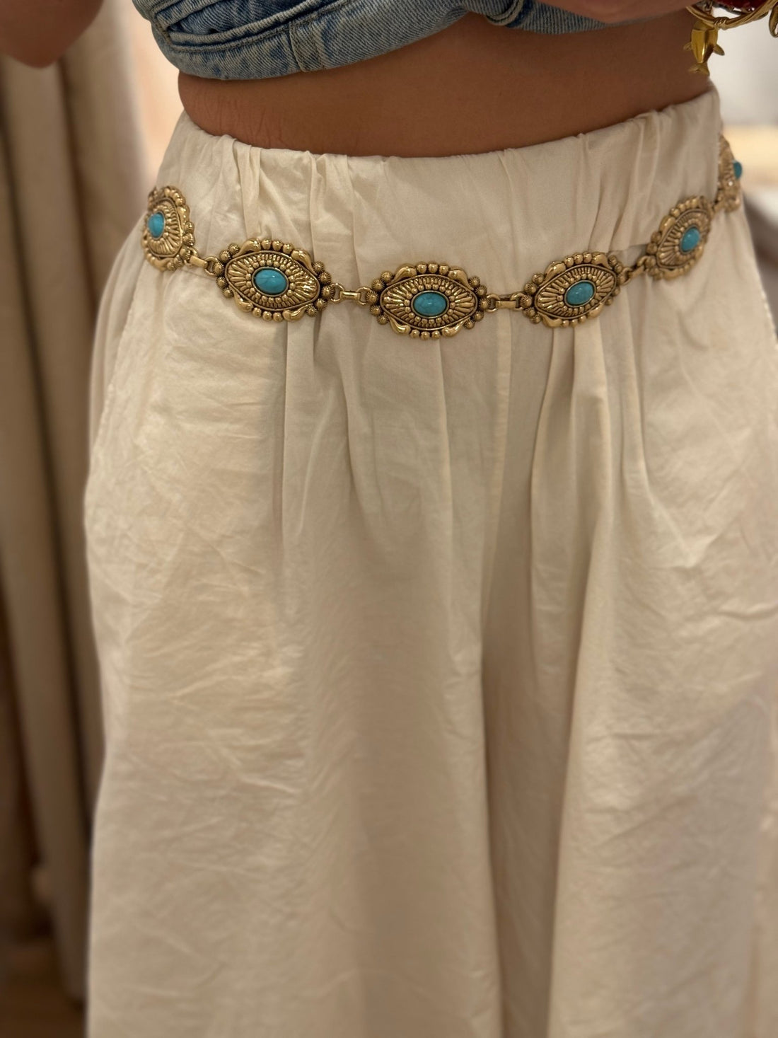 Ceinture en acier doré vieilli - Léone