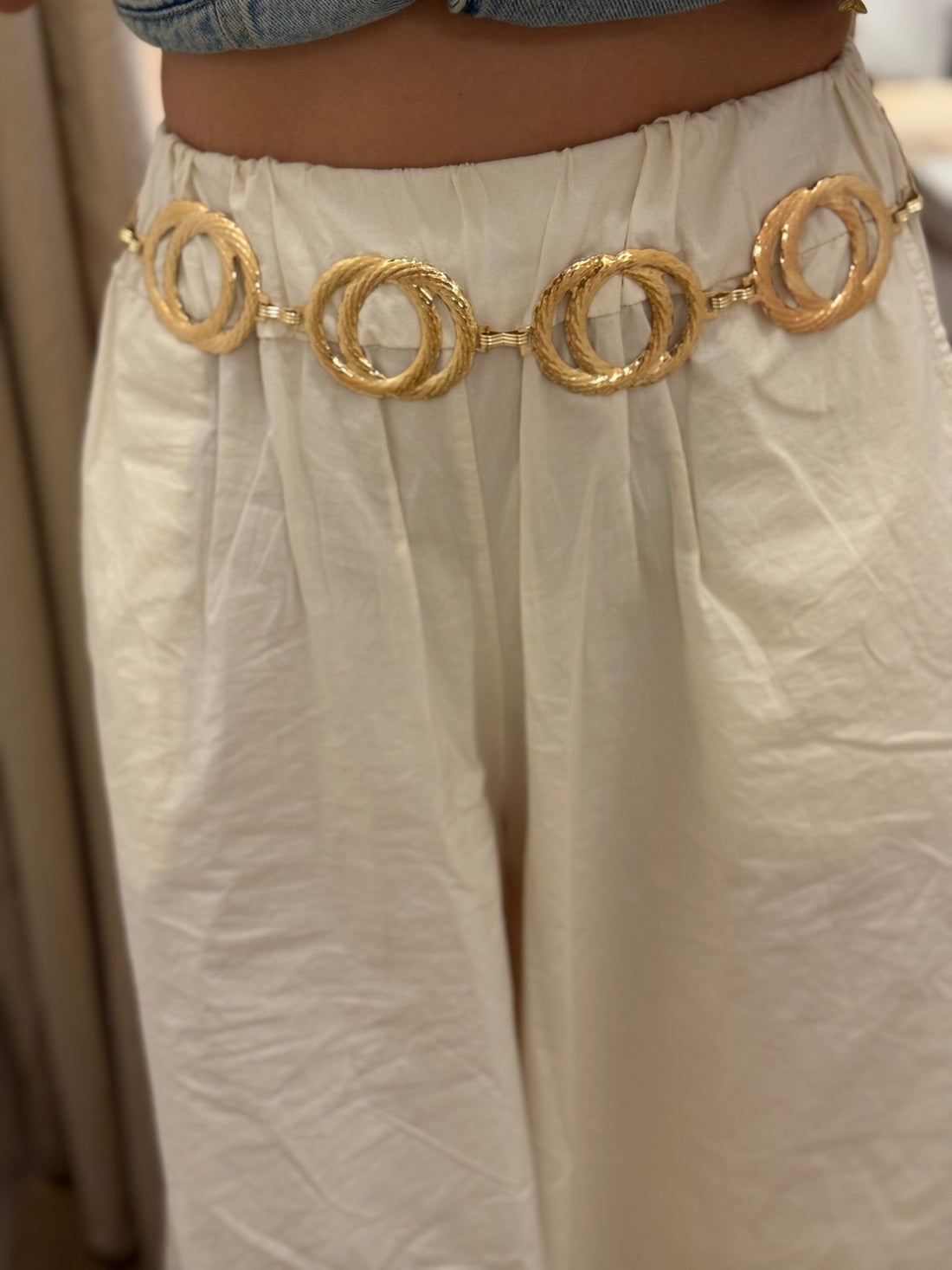 Ceinture en métal doré double anneaux - Léone