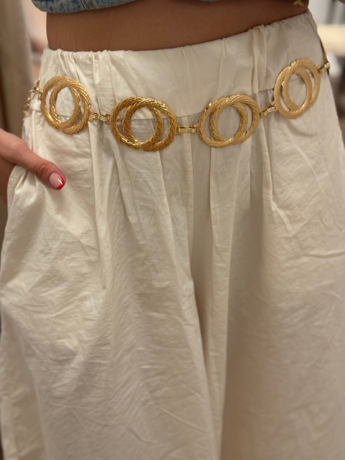 Ceinture en métal doré double anneaux - Léone