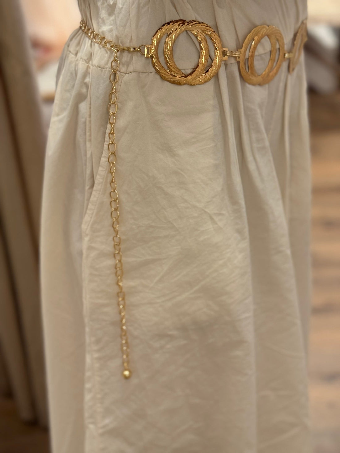 Ceinture en métal doré double anneaux - Léone