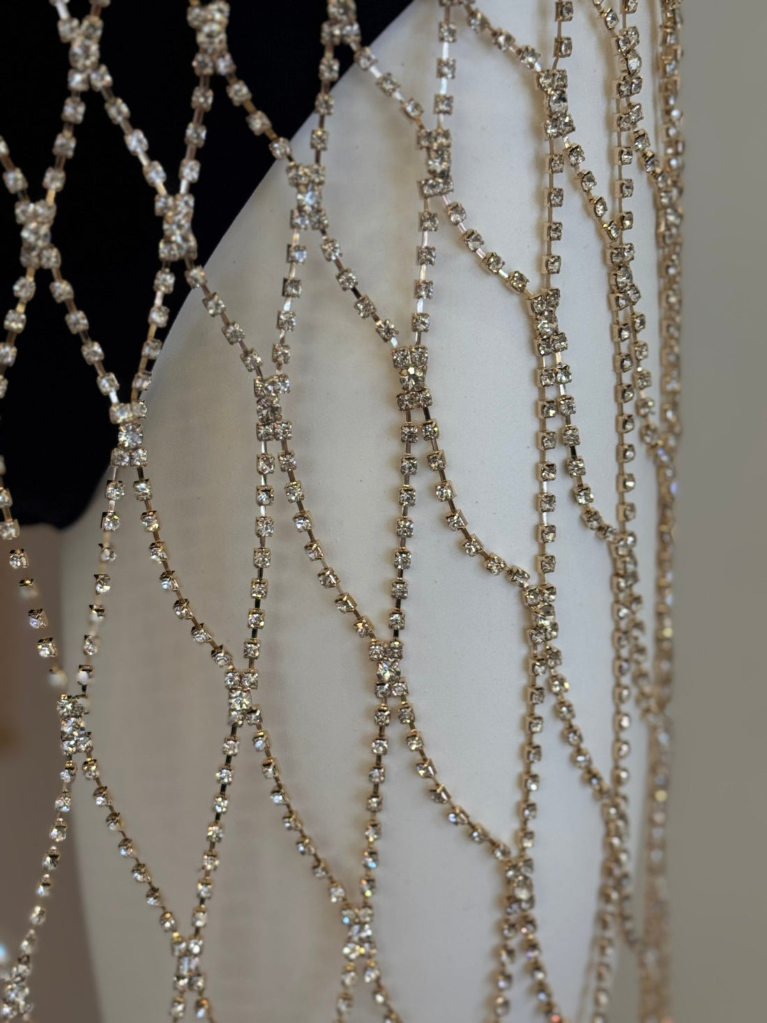 Ceinture jupe dorée à strass en losanges - Léone