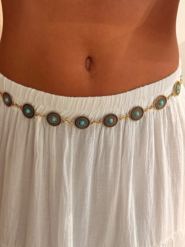 Ceinture rond ethnique dorée - Léone