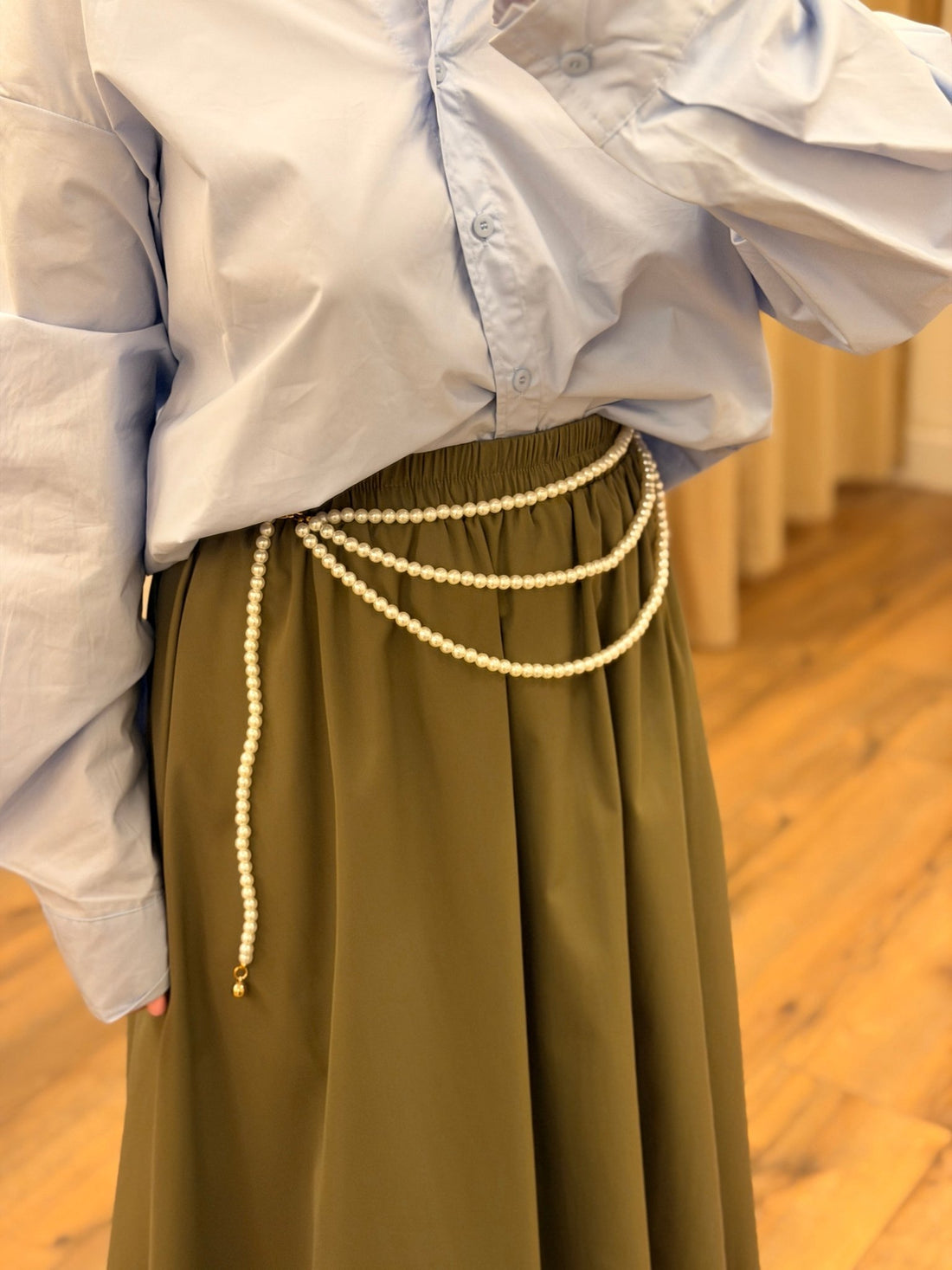 Ceinture triple chaîne à perles nacrées - Léone