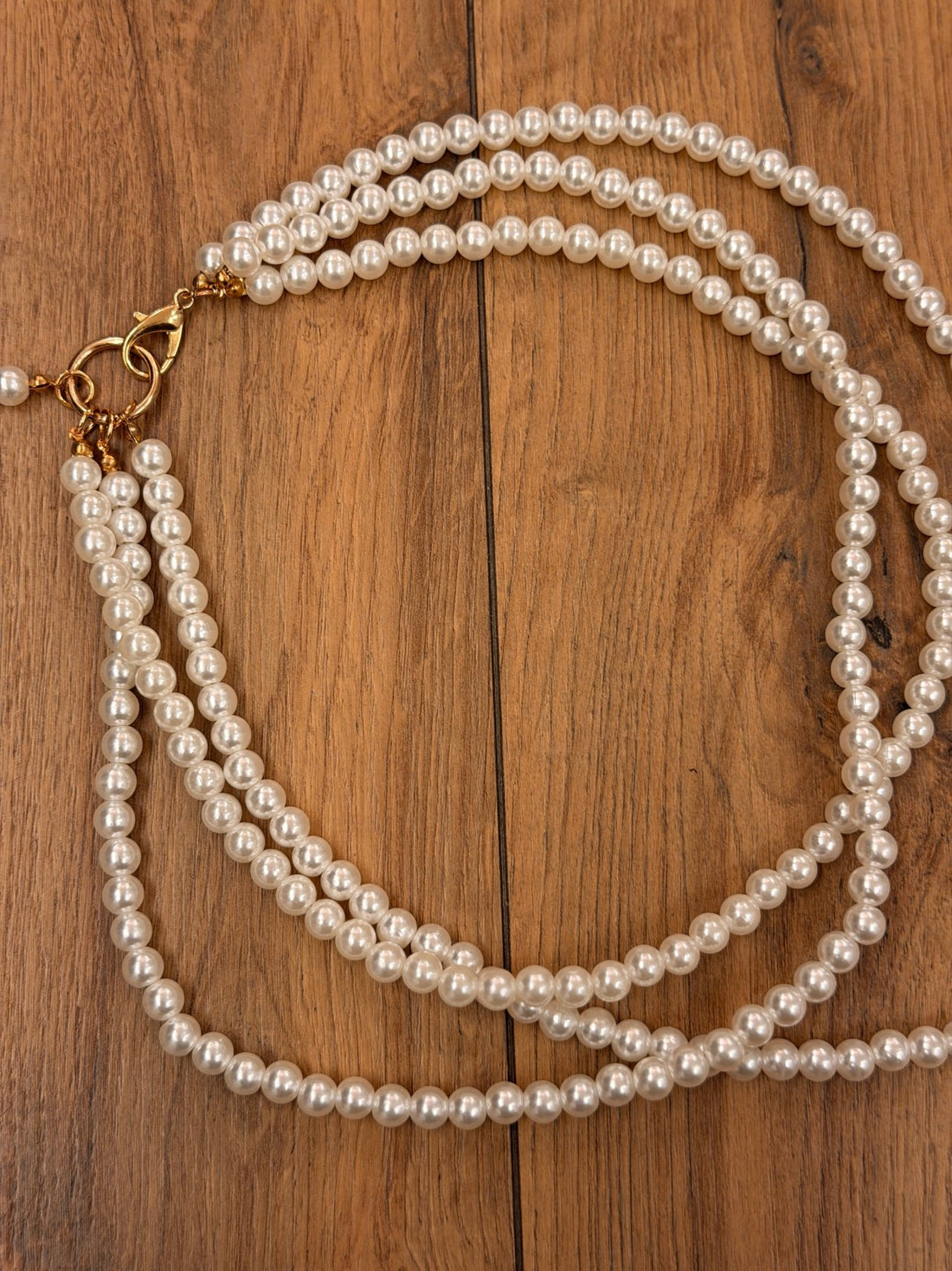 Ceinture triple chaîne à perles nacrées - Léone