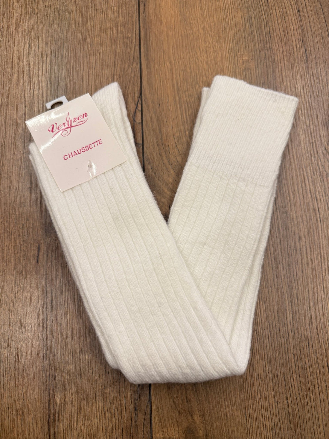 Chaussettes hautes côtelées blanches - Léone