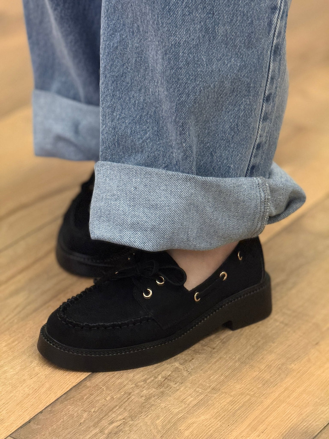 Chaussures bateaux noires - Léone