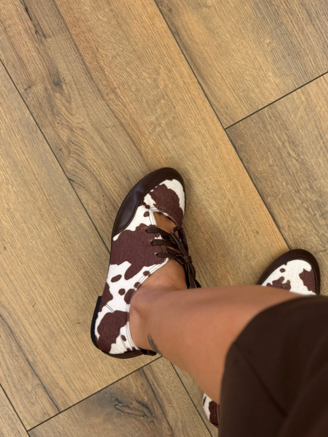 Chaussures Mary - Jane à l’imprimé vache marron - Léone