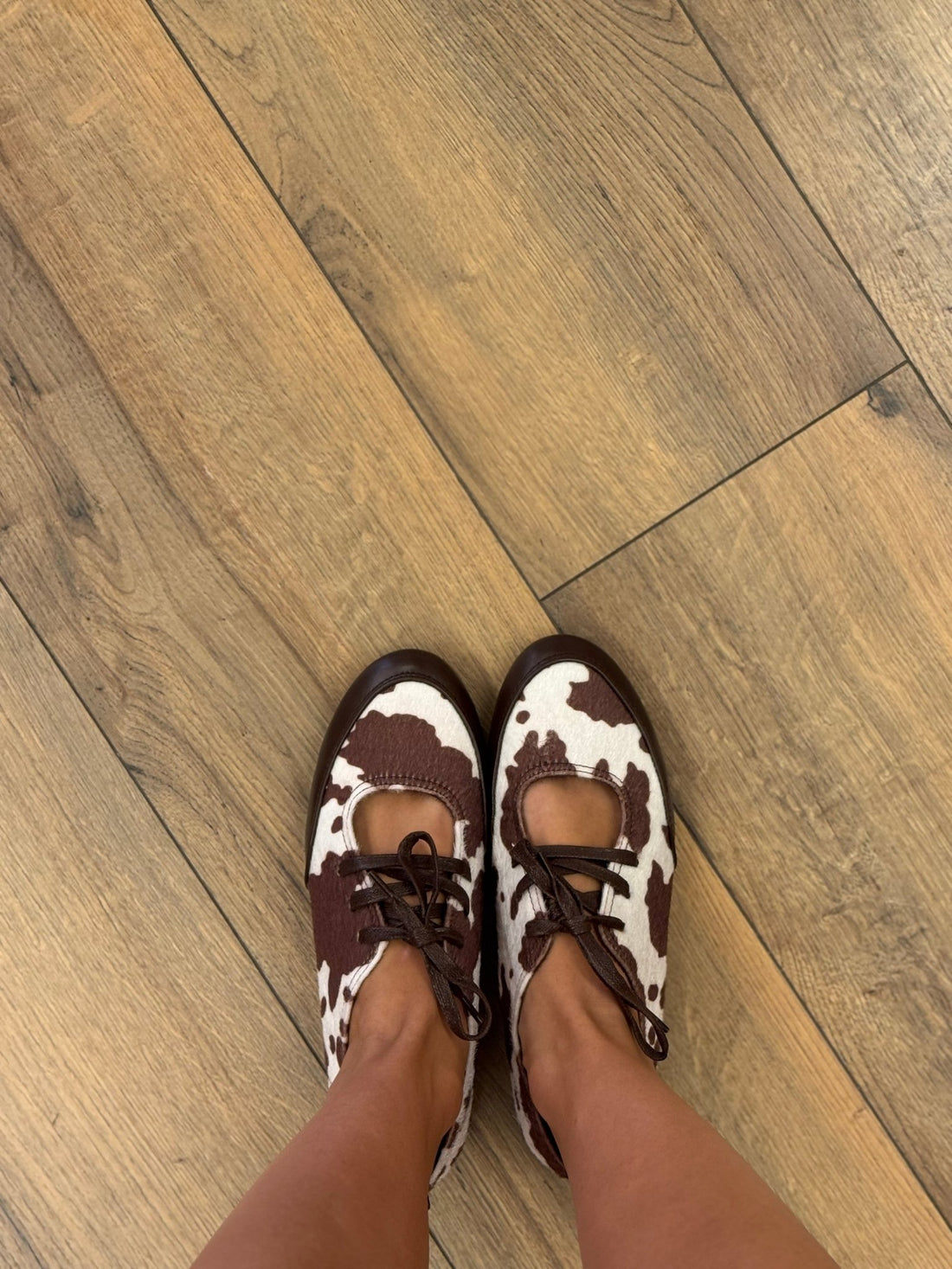 Chaussures Mary - Jane à l’imprimé vache marron - Léone