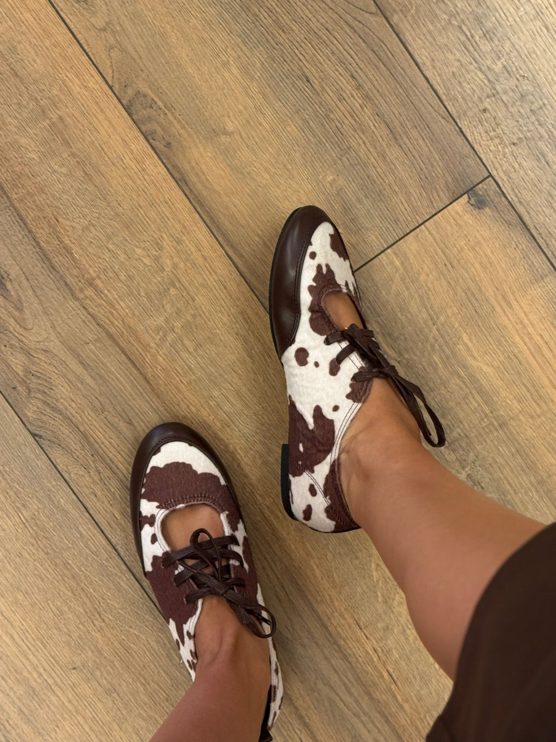 Chaussures Mary - Jane à l’imprimé vache marron - Léone