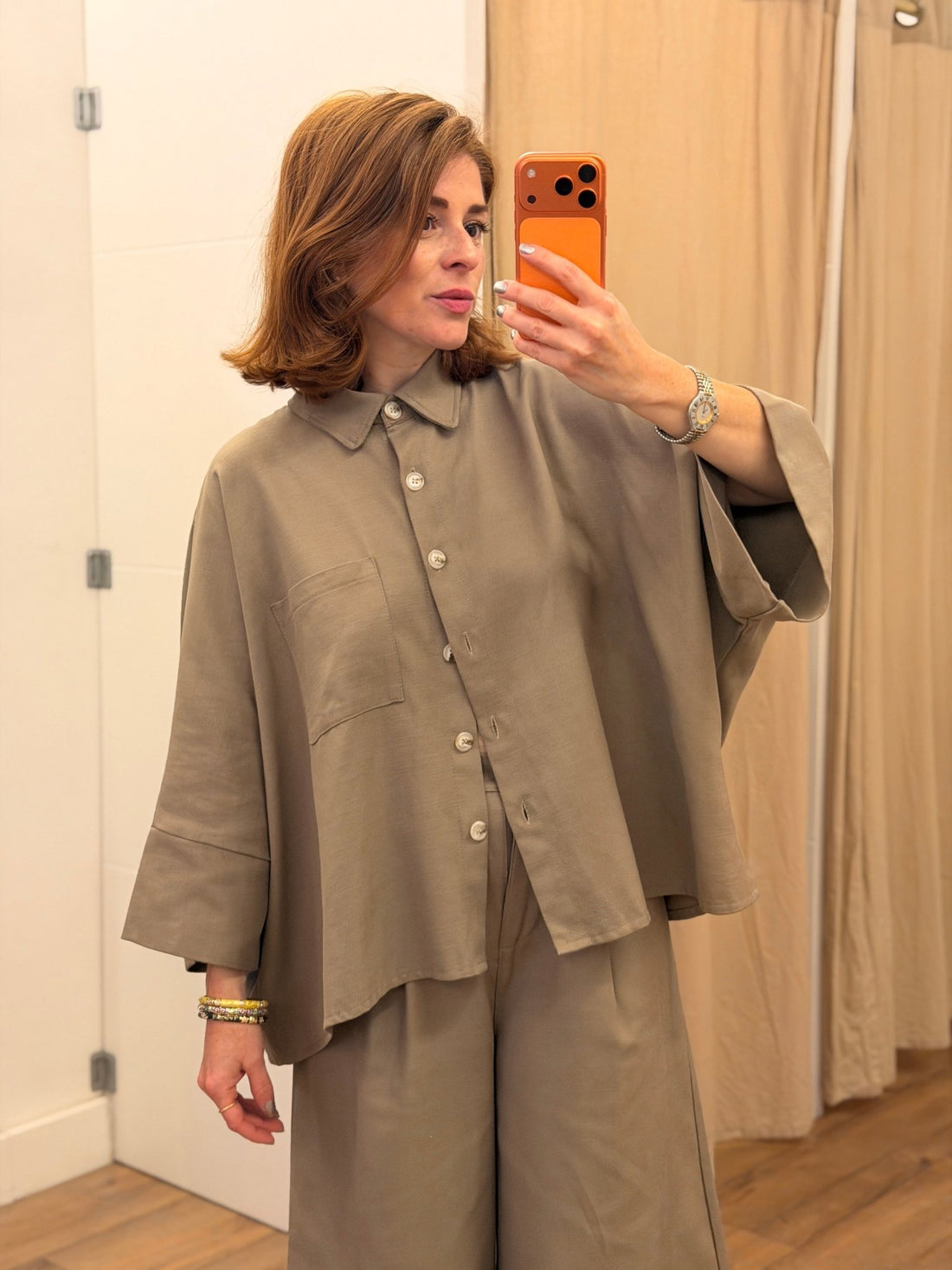 Chemise Amélia taupe - Léone