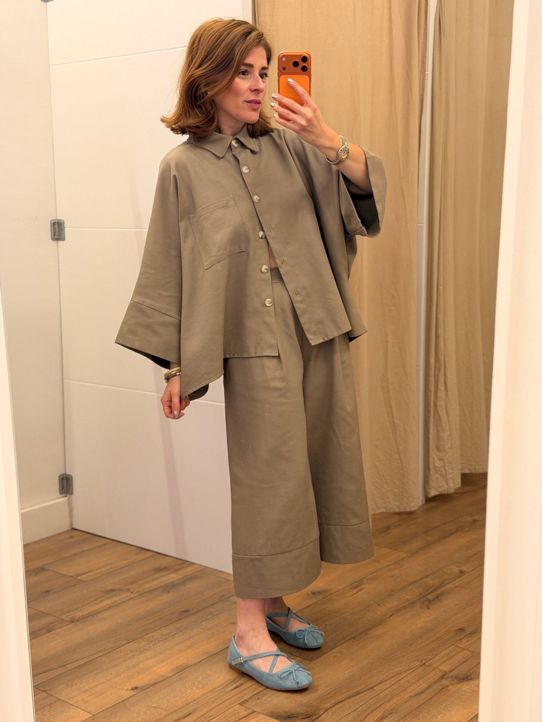 Chemise Amélia taupe - Léone